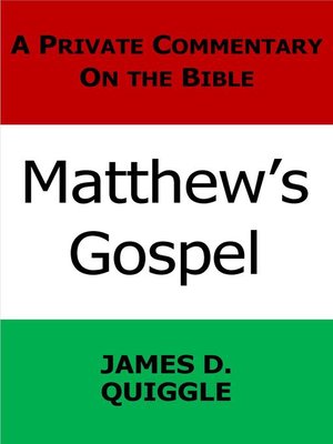 cover image of Matthew's Gospel